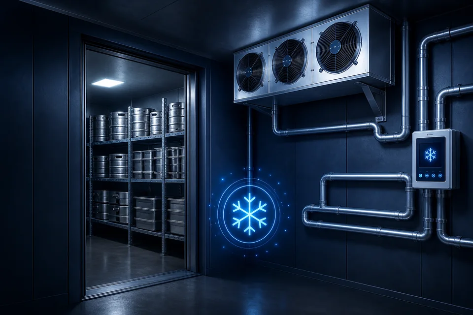 Modern commercial cellar and cold-room refrigeration system